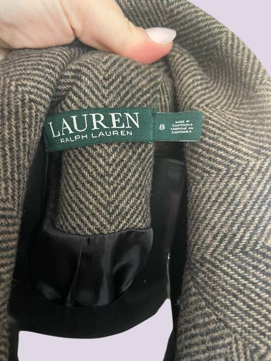 Lauren Ralph Lauren Longline Herringbone Wool Blend Reefer Coat - Picture 4 of 15